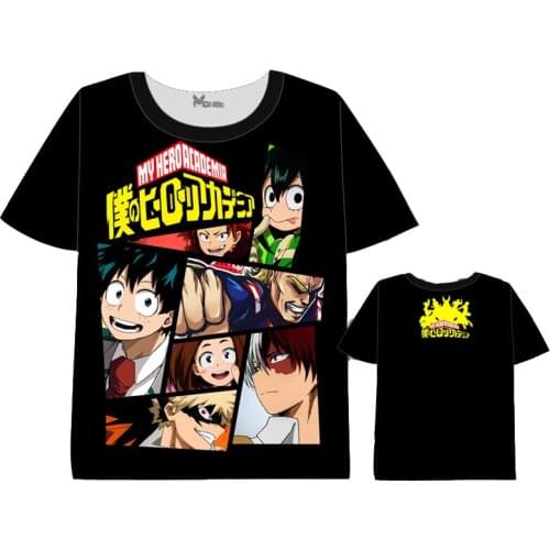 Top Anime My Hero Academia Cosplay short-sleeved round neck men and women summer T-shirt Full-color T-shirt