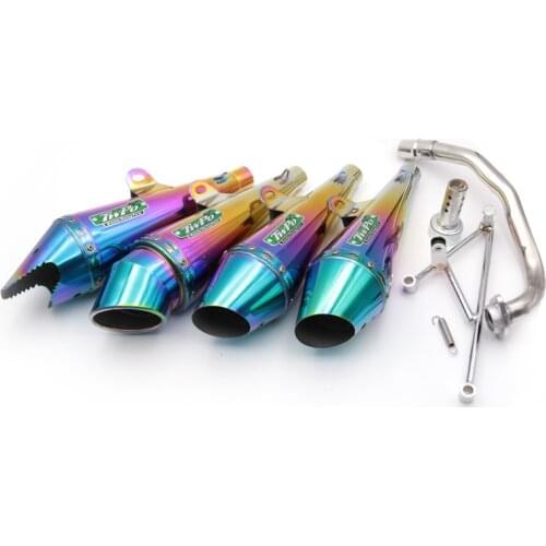 Fish Style Universal Motorcycle Racing Exhaust Muffler Retro full color Silencer ATV For ktm duke 125 mt07 sherco pcx125 piaggio