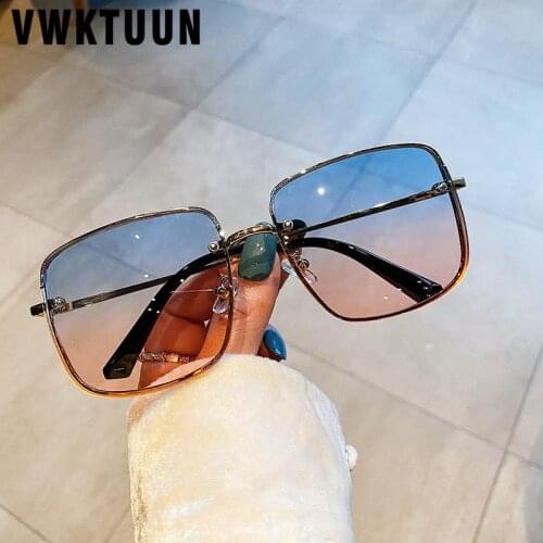 VWKTUUN Square Sunglasses Women 2021 Ocean Lens Sunglasses Oversized Glasses UV400 Gradient Lens Sun glasses For Womens Eyewear