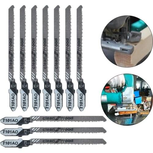 High Quality 10PCS T101AO 3inch T-Shank Clean Curved Cutting Jig Saw Cutters HCS Tools Parts Woodworking Tools