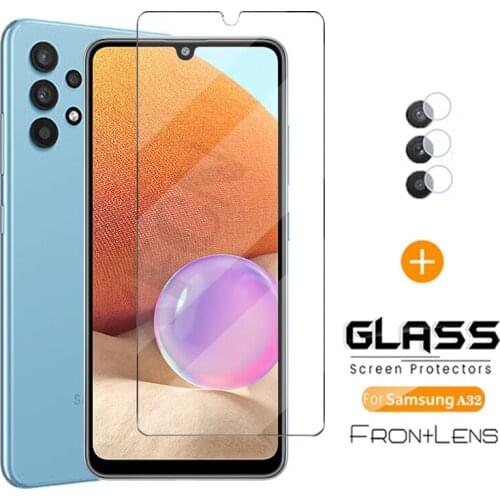Tempered Glass For Samsung Galaxy A32 A22 4G/5G Screen Protector Glas On Samsun A12 A02s S21 Plus S20FE Camera Lens Film Sam-A32