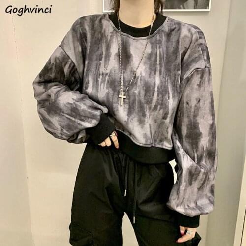 No Hat Hoodies Women Holes Pullover Tie Dye Print Harajuku Students Hip Hop Streetwear Korean Style Simple Fashion Leisure Y2k