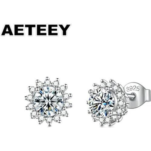0.5ct EF VVS Diamond Test Passed Moissanite 925 Silver Daisy Stud Earrings Jewelry Woman Gift JC-04