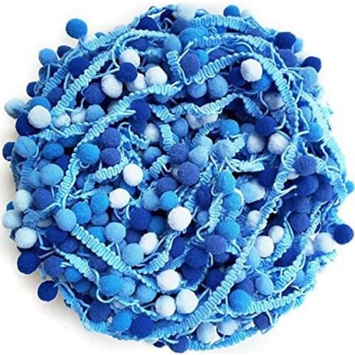 1 Yard Mini Rainbow Pom Tassel Pompom Trim Ball Fringe Ribbon DIY Sewing Accessory Lace Fabric Craft Sewing Supplies