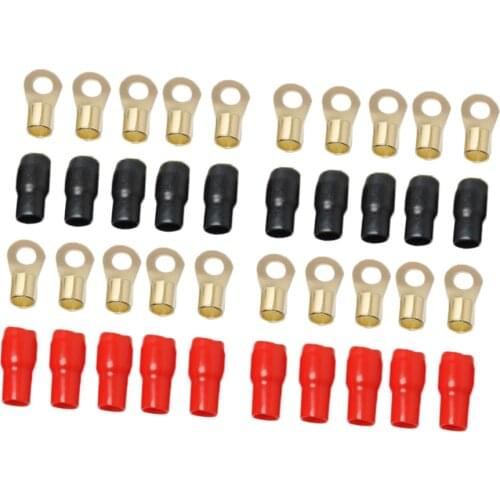 10 Pairs 4 AWG Car Audio Power Ground Wire Ring Terminal Connector Brass