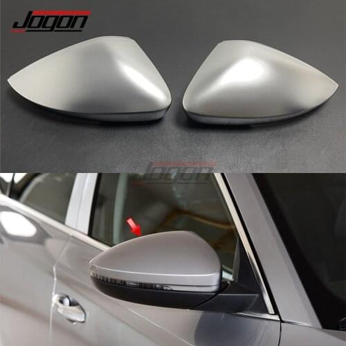 2pcs Matt Silver Replacement Mirror Cover For Skoda Superb MK3 A7 B8 2016-2018 2019 Car Side Wing Rear View Mirror Cap Trim