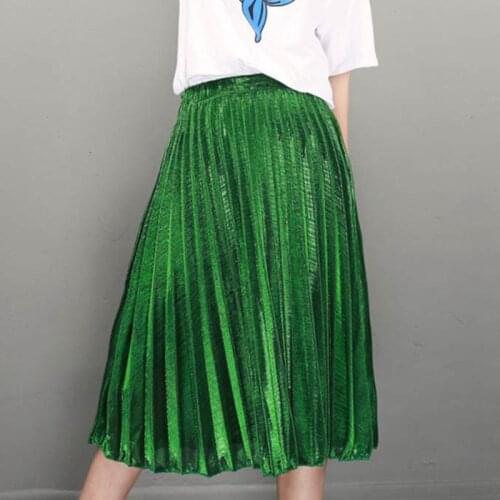 2020 designer Pleated Skirt lady fashion Sequin skirt women summer skirts high waist night party club skirts