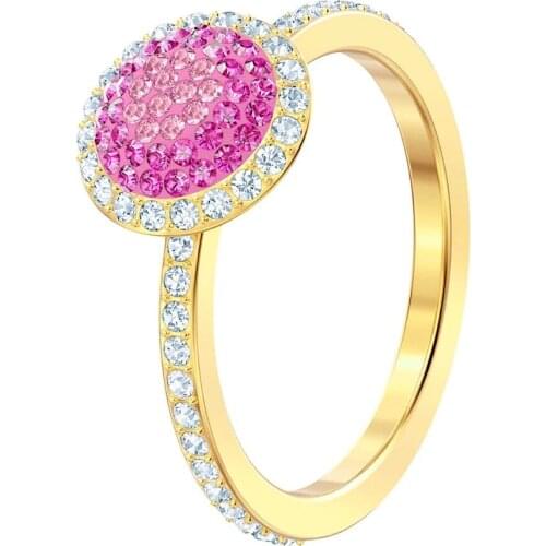 2020 Pink Crystal Cutie Ice Cream Gold Ring Christmas Presents For Girls