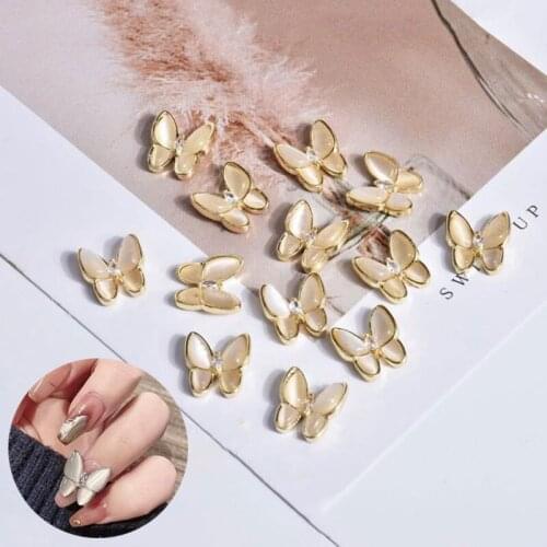 3d Charm Nails Art Rhinestone Butterfly Opal Ornament Crystal Flatback Non Hotfix Zircon Nails Decorations DIY Accessory