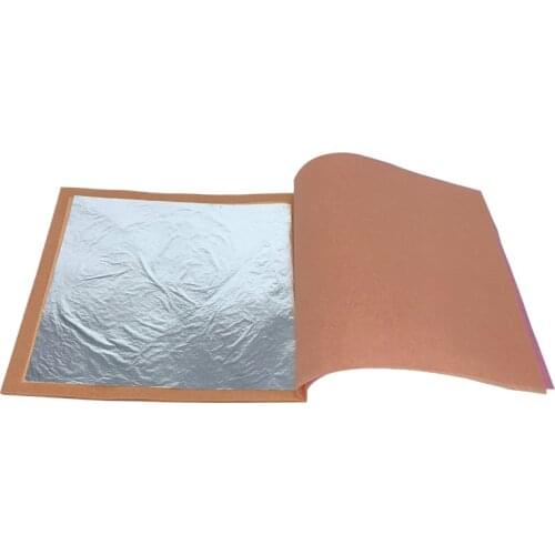 4 Booklets 100 Pieces 95 X 95 mm Pure Real Genuine Silver Leaf Foil 99.99% Silver for Gilding Funiture Arts Painting Silver Leaf
