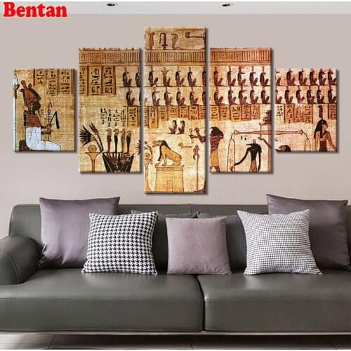 5 Pieces Full Square/Round Diamond Painting Ancient egyptian culture 5D DIY Cross Stitch Diamond Embroidery Mosaic Decor Home