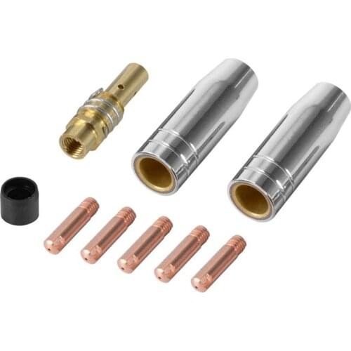 9Pcs/Set 15Ak Mig/Mag Welding Nozzle Contact Tips 0.8X25Mm M6 Gas Connector Holder Set Ad068+ CNIM Hot