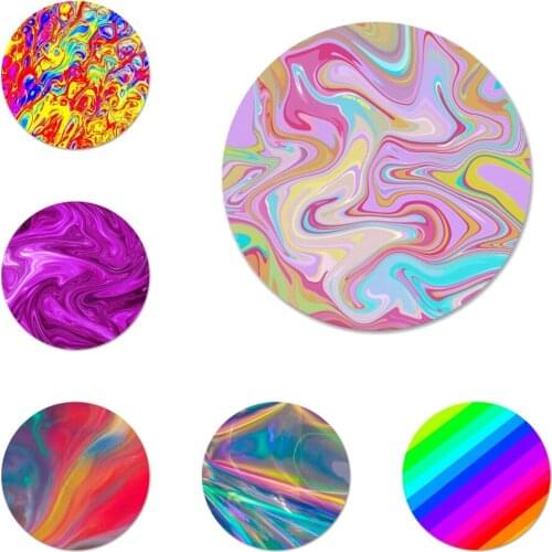 Abstract Rainbow Ripple Tie Dye art Icons Pins Badge Decoration Brooches Metal Badges For Clothes Backpack Decoration 58mm