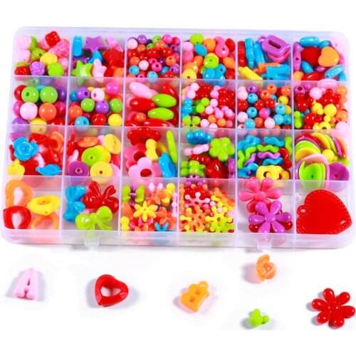 Apx450pcs Bracelet Necklace Beads Jewelry Making Set Colorful Craft Acrylic Beads with Bonus Accessories for Girls Gift Puzzle