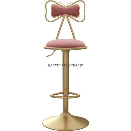Bar Chair Lifting And Rotating Back Creative Nordic High Chair Light Luxury Bar Chair Net Red Simple Front Desk High Stool