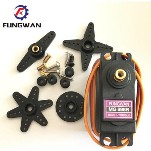Free Shipping 4 Pieces Servos MG996R MG996 Servo Metal Gear for Futaba JR Car RC Model Helicopter Boa