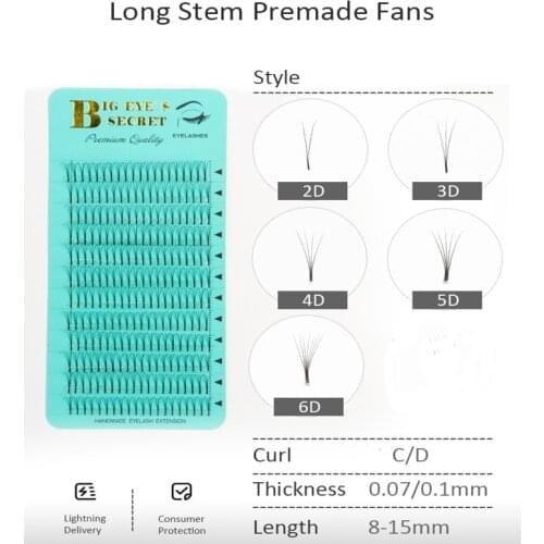 Big eyes secret Lashes 2D3D4D5D6D Premade Volume fans Luxury Volume Lash Extension Professionals Pre fanned Eyelashes