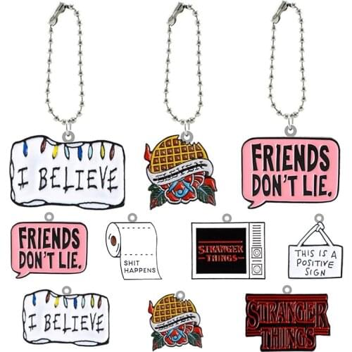 TAFREE Stranger Things Creative Design Interesting Multi-Style Keychain Acrylic Doll Keychain Boys and Girls Fashion Jewelry