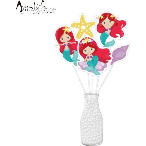 Mermaids Party Table Centerpiece Mermaids Topper Decor Kids Birthday Party Decorations Mermaid Baby Shower Party Supplies