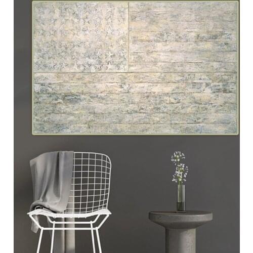Citon Jasper Johns《White Flage》Canvas Art Oil Painting Artwork Poster Picture Wall Hanging Decorations Home Living Room Decor