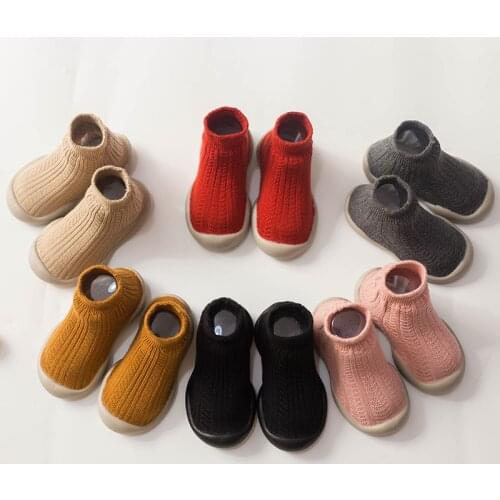 Baby shoes with rubber sole Baby girl floor shoes baby non-slip cartoon shoes baby toddler rubber sole socks