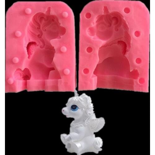 Unicorn Fondant Cake Silicone Molds Jello Pudding/Chocolate/Ice Cube Mold Pastry Candy Mould Baking Cake Decoration Tools