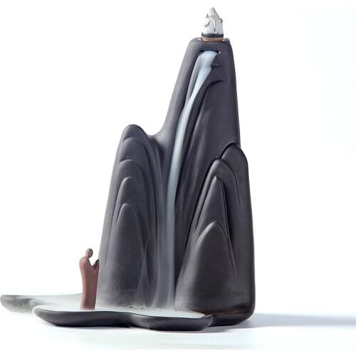 Purple sand Incense Burner Backflow Incense Base Sandalwood tower incense burner home decor ornament figurines mountain