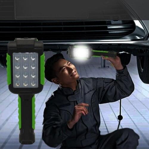 12 LED Work Flashlights Light Multi-function USB Charging Car Repair Working Lamp 18650 Torch Magnet Hook Tent Camping Lantern