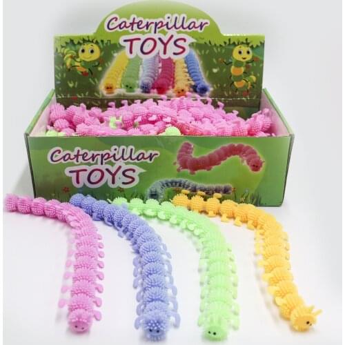 TPR Fidget Toys Squishy Anti-Stress 24cm Exotic Soft Rubber Deextrusion Vent Caterpillar Decompression Childrens Squeezing Toy