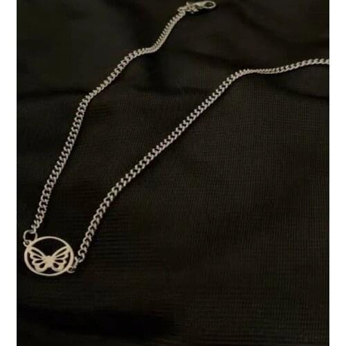 Butterfly Choker Girls Delicate Necklace Fine Soil Cool 90s Street Simple Girl Fine Ins