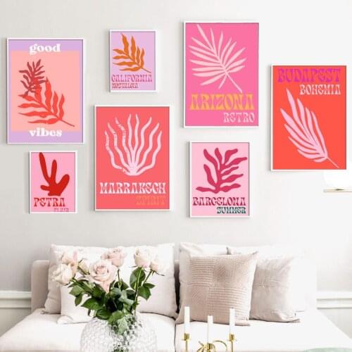 Colorful Leaf Sun Moon Quotes Boho Retro Nordic Posters And Prints Wall Art Canvas Painting Wall Pictures For Living Room Decor