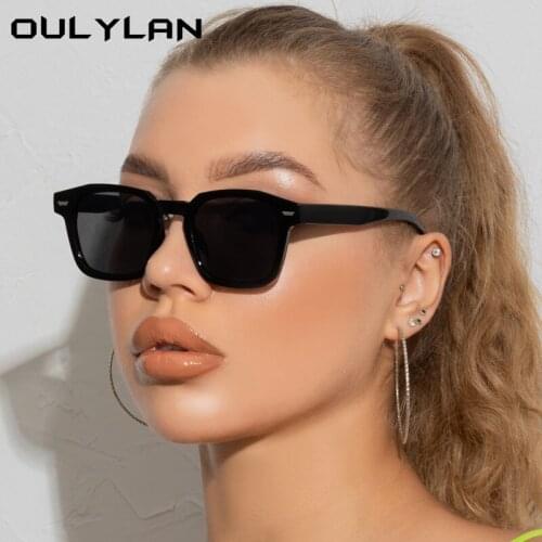 Oulylan Fashion Sunglasses Women Men Yellow Glasses Vintage Black Goggles Brand Designer Irregular Glasses Frames Outdoor