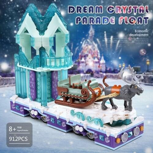 MOULD KING 11002 Friends Series Snow World Princess Fantasy Winter Village Sleigh model with 41166 Building Blocks Brick Kid Toy