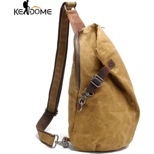 Retro Men Chest Bag Canvas Hiking Waist Bags for Fishing Climbing Camping Shoulder Sling Mochila Outdoor Sports 2019 New XA231D
