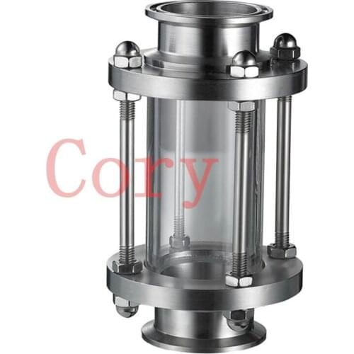 Stainless Steel Flow Sanitary Sight Glass 1.5" Tri Clamp Type 38mm Pipe OD Ferrule 50.5mm