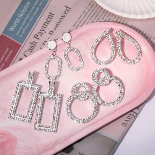 2020 New Fashion Party Drop Earrings For Woman Vintage Statement Metal Round Heart Hollow Out Earrings Wedding Female Jewelry