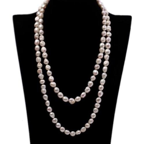 2 Strands 11x12mm white baroque pearl necklace natural freshwater pearl Woman Jewelry 35cm 14'' 43cm 17