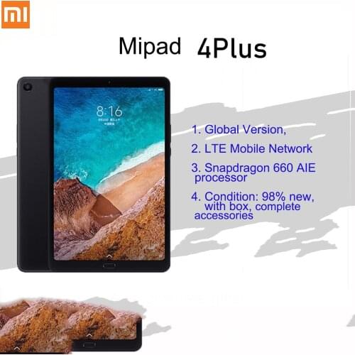 Tablet Xiaomi 4 Plus Tablet Android 10.1 Inch 4GB RAM 64G ROMTablet LTE Version Snapdragon 660 1920X1200 HD Android Kids Tablet