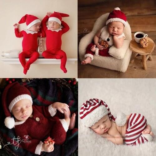 Newborn Photography Props Baby Boy Girl Romper Jumpsuit Outfit Christmas Photography Clothing Studio Shoots Accessories