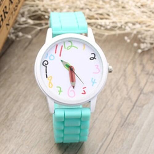 Silicone Watch Band Children Cute Cartoon Pencil Kids For Watches Women Sport Quartz Clock Ladies Wristwatch Girl Boy Gift Reloj