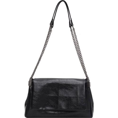 Folding Thick Chain Crossbody Bag for Women Fashion Causal Female Shoulder Bag Female Handbags and Purses Simple Ladies Totes