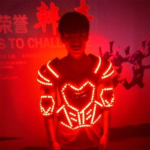 Wecool new design LED armor Dance performance stage remote control led armor dress luminous led dance costumes Free shipping