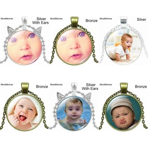 Your Baby Boy For Unisex Jewelry Classic Glass Cabochon Silver Chain Necklace Pendants Fashion