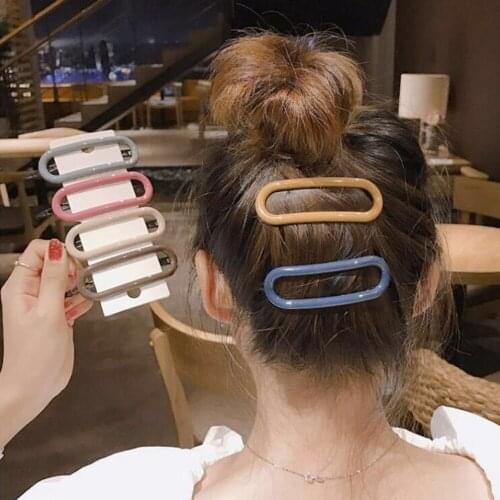 Korean New Girl Hairpin Candy Color Rectangle Acrylic Acetate Headwear Side Clips Sweet Matte Solid Color Candy Hair Clips