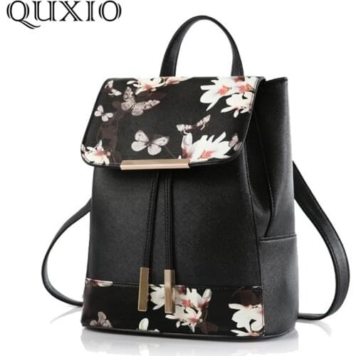 Flowers Style Women Leather Backpacks Travel Bags School Bags For Teenagers Backpacks For Teenage Girls Casual Mochila XG390Z