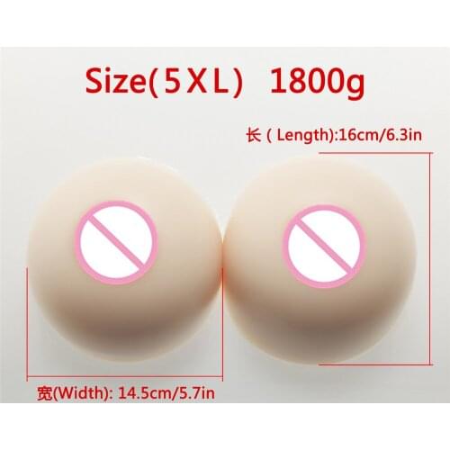 Female Body Breast Form 1800g/Pair White Crossdress Boobs Silicone Drag Queen Crossdress Cosplay Shemale False Boobs Enhancer