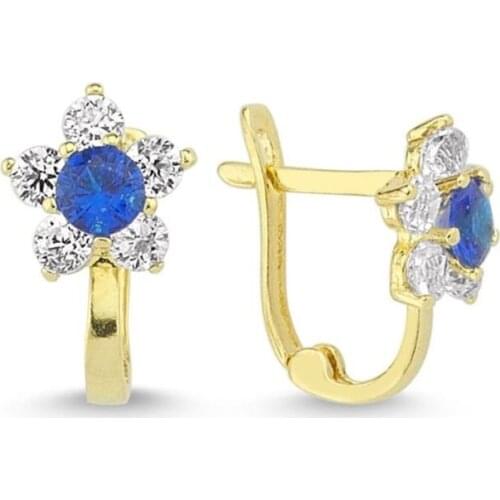 Gold Flower Kids Earrings TTGKPAÇK04-Certified 14K Gold-A perfect gift for your Loved Ones-Ephesus Gold & diamond