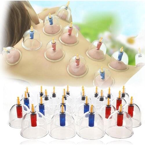 Cheap 12 Pieces Cups Vacuum Cupping Massage Vacuum Good Massager Pumps Gift Curve Relax Therapy Suction Acupuncture Apparat H7S6