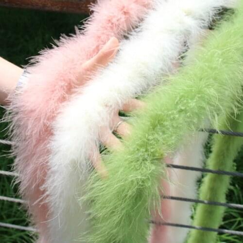 2Meters Fluffy Handcraft Natural Ostrich Feather Plume Boas Scarf Clothes For Wedding Valentine Day Decoration Performance Dance
