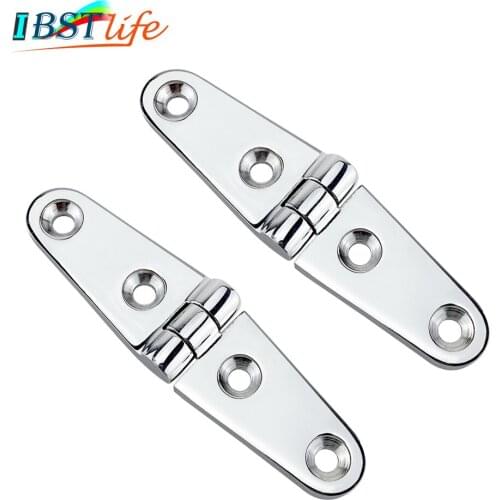 2X SS 316 marine grade 26*102mm cast Boat Caravan RV Deck Hinge Cupboard Cabinet Drawer Door Strap Butt Hinge Furniture Hardware